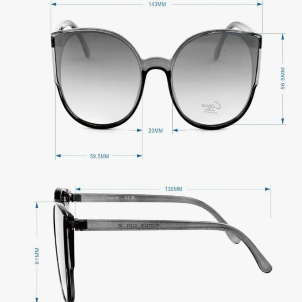 Circus NY by Sam Edelman Retro UV400 Oversized Cat Eye Mirror Sunglasses
